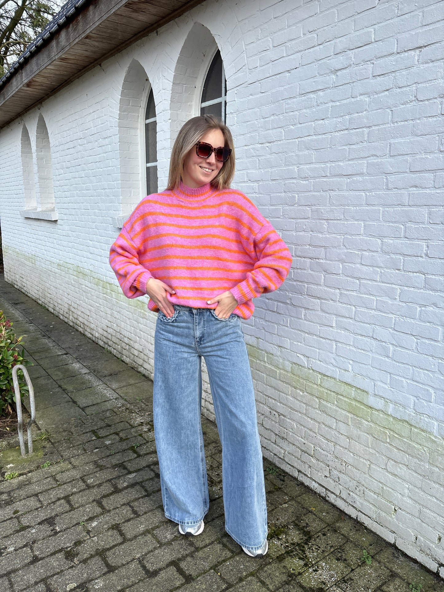 Loena trui - roze/oranje