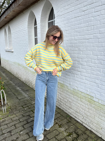 Loena trui - geel/blauw