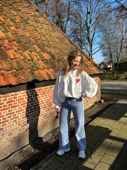 Heart sweater - wit