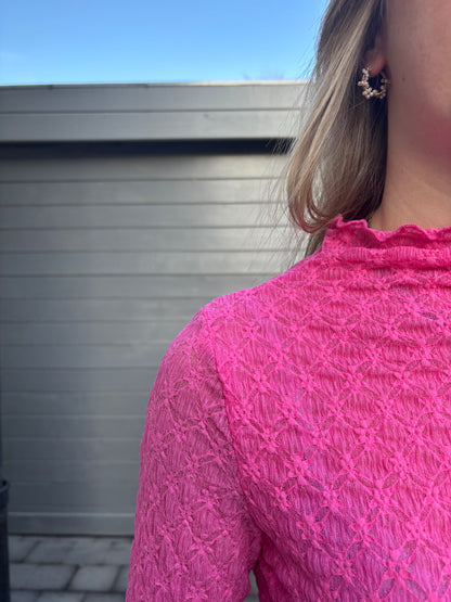 Saar kanten top - roze