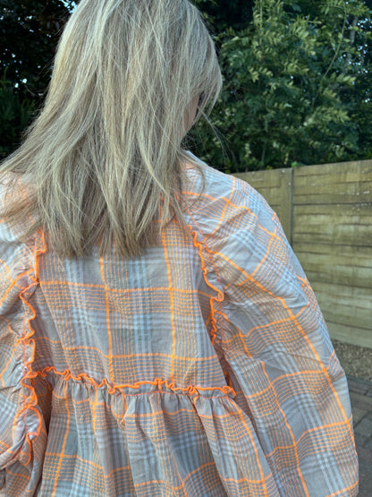 Liva blouse - bruin/oranje