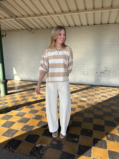 Tess t-shirt - wit/beige