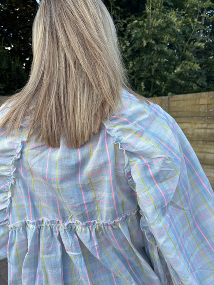 Liva blouse - lichtblauw/multi