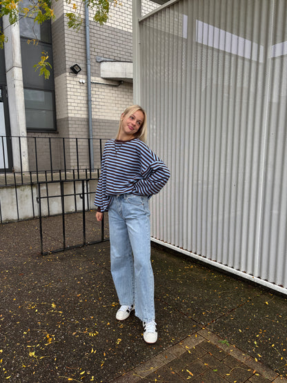 Sammy sweater - bruin/lichtblauw