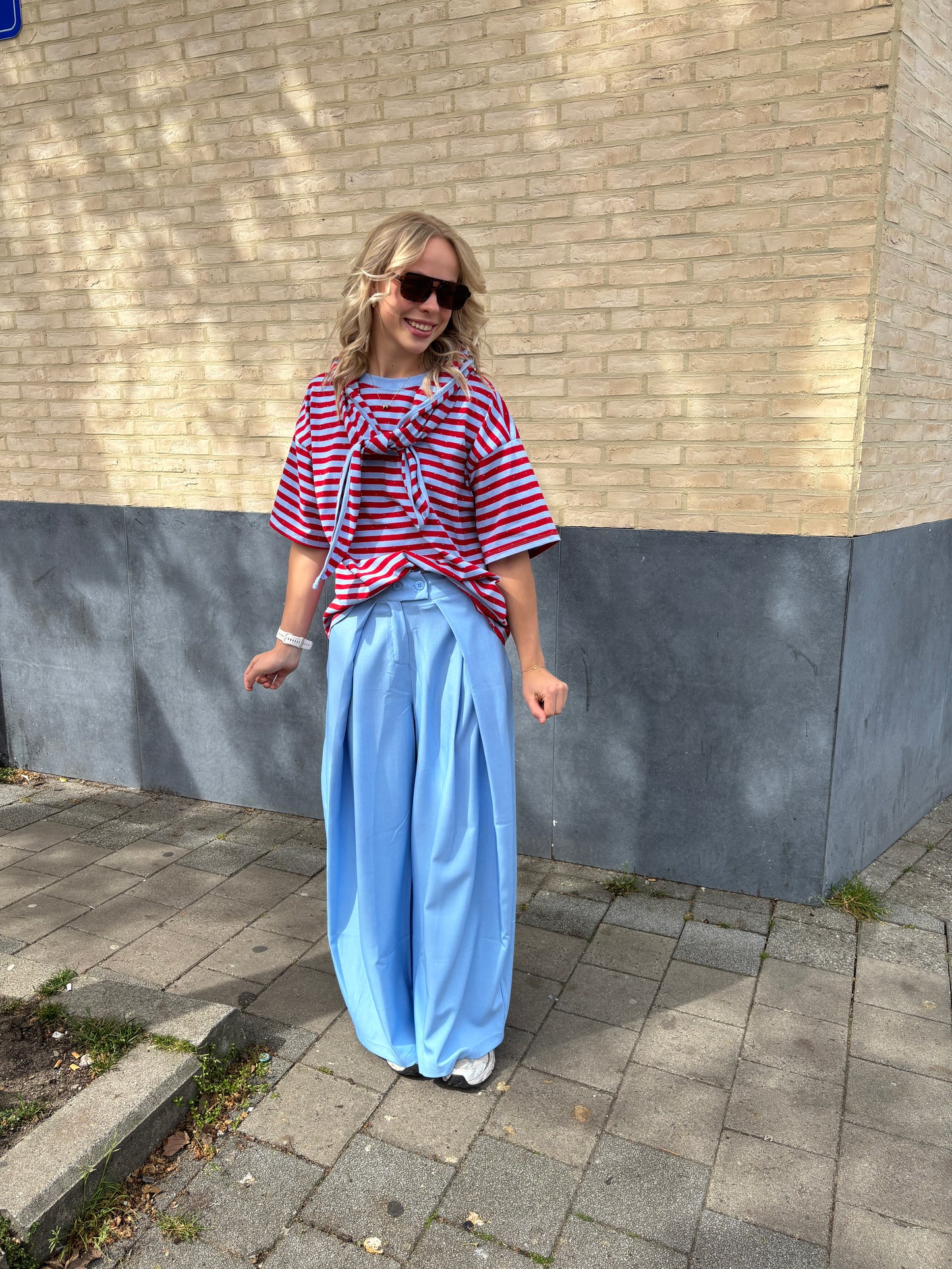 Nova glitter t-shirt - rood/blauw