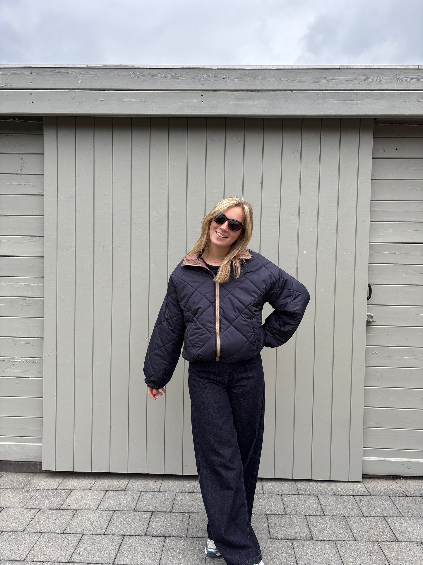 Ester reversible jas - bruin/donkerblauw
