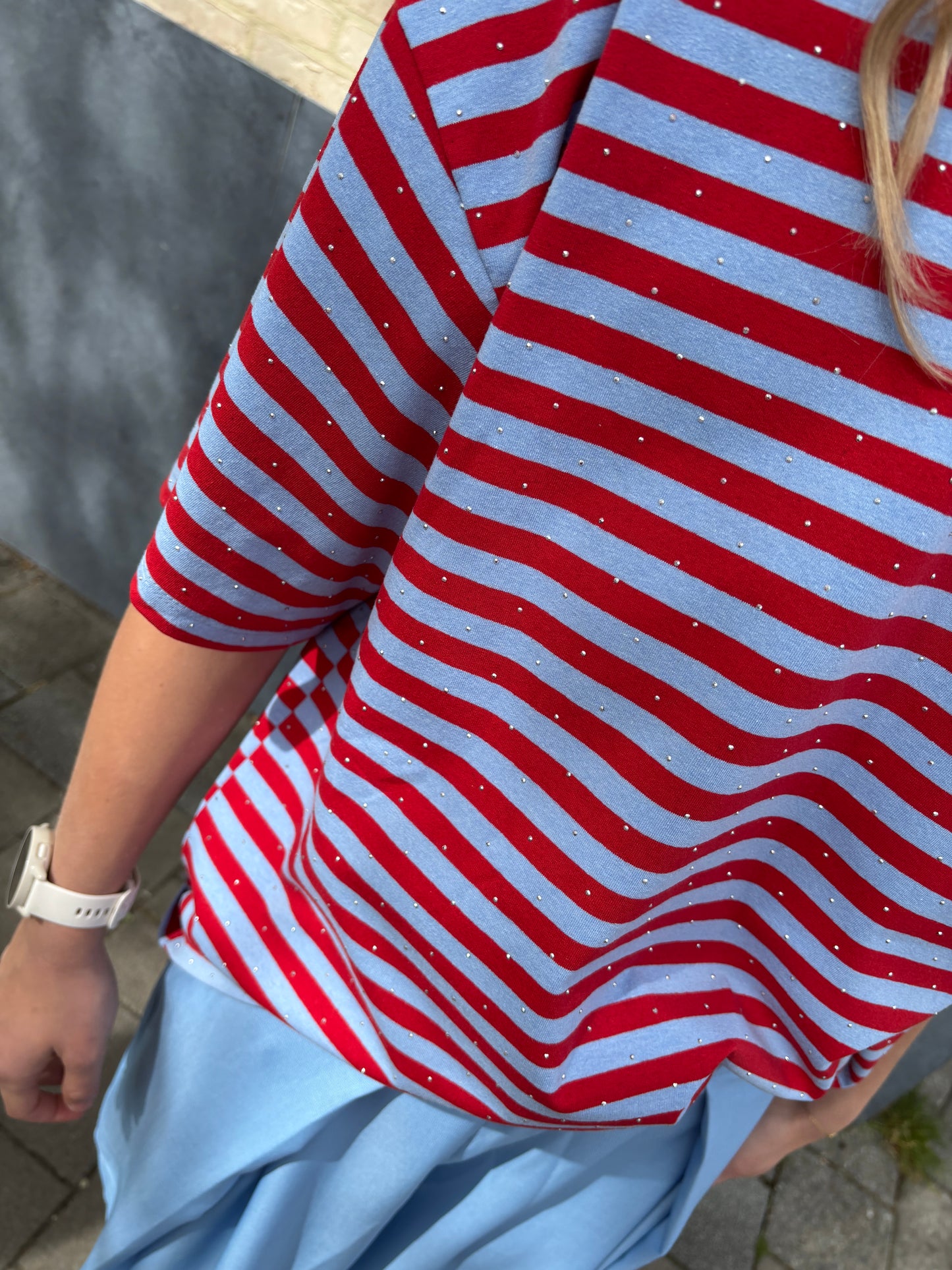 Nova glitter t-shirt - rood/blauw