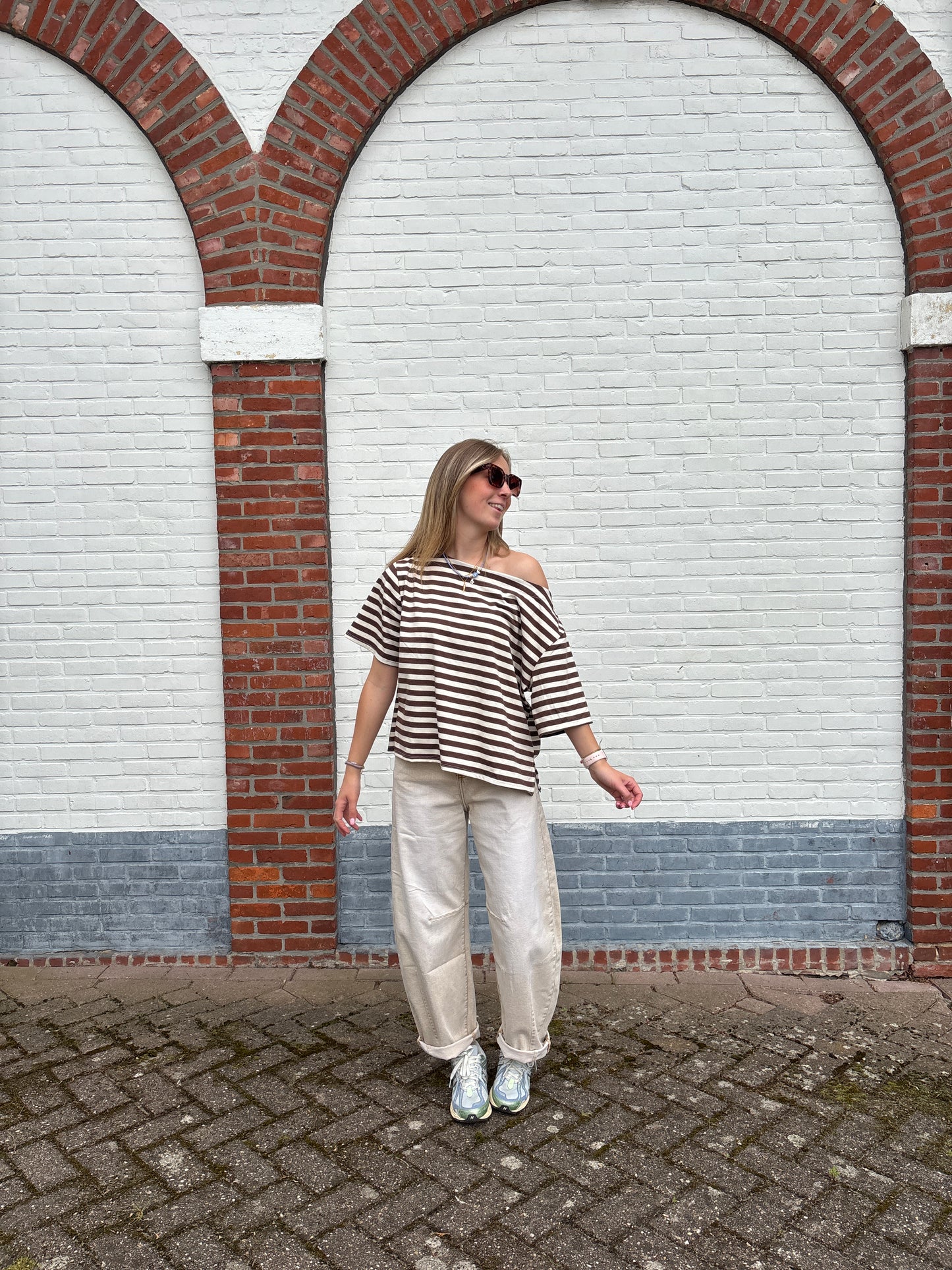 Nena T-shirt - bruin/beige