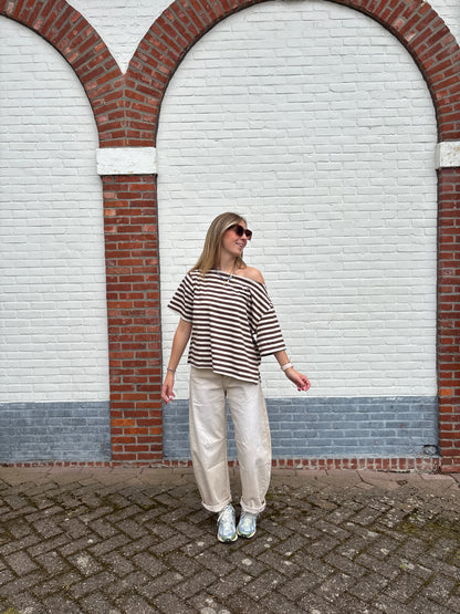 Nena T-shirt - bruin/beige
