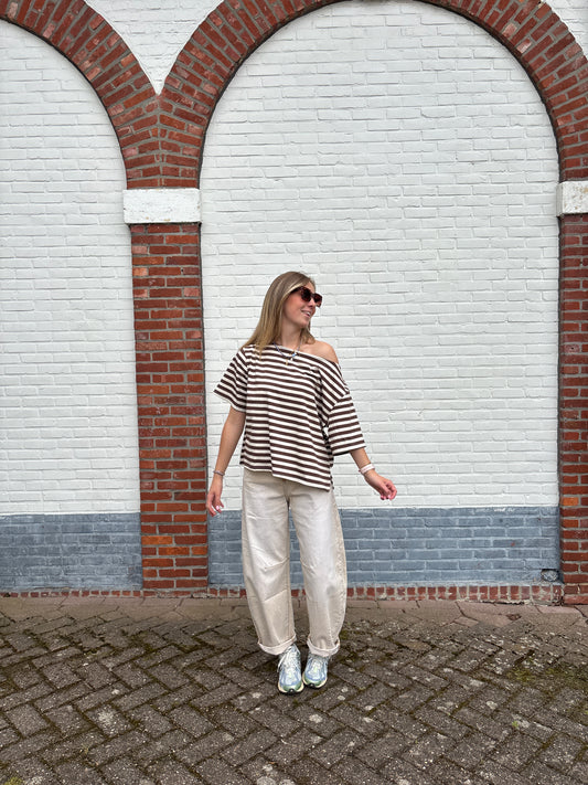 Nena T-shirt - bruin/beige
