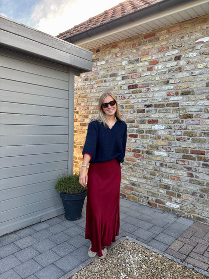 Isa pull - donkerblauw/rood