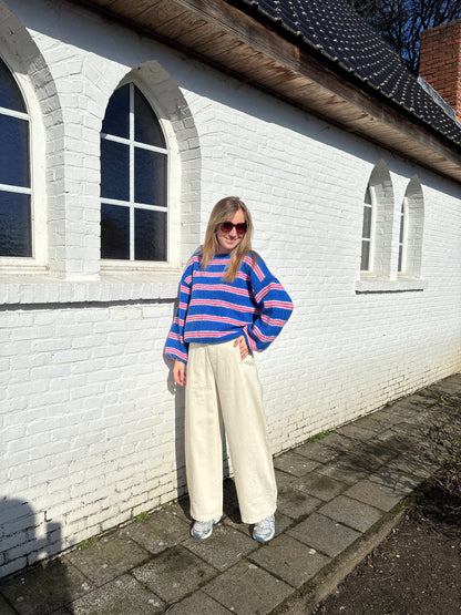 Merel trui - blauw/roze