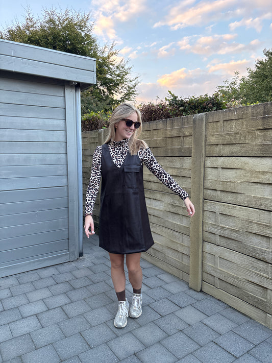 Lois lederen jurk - bruin