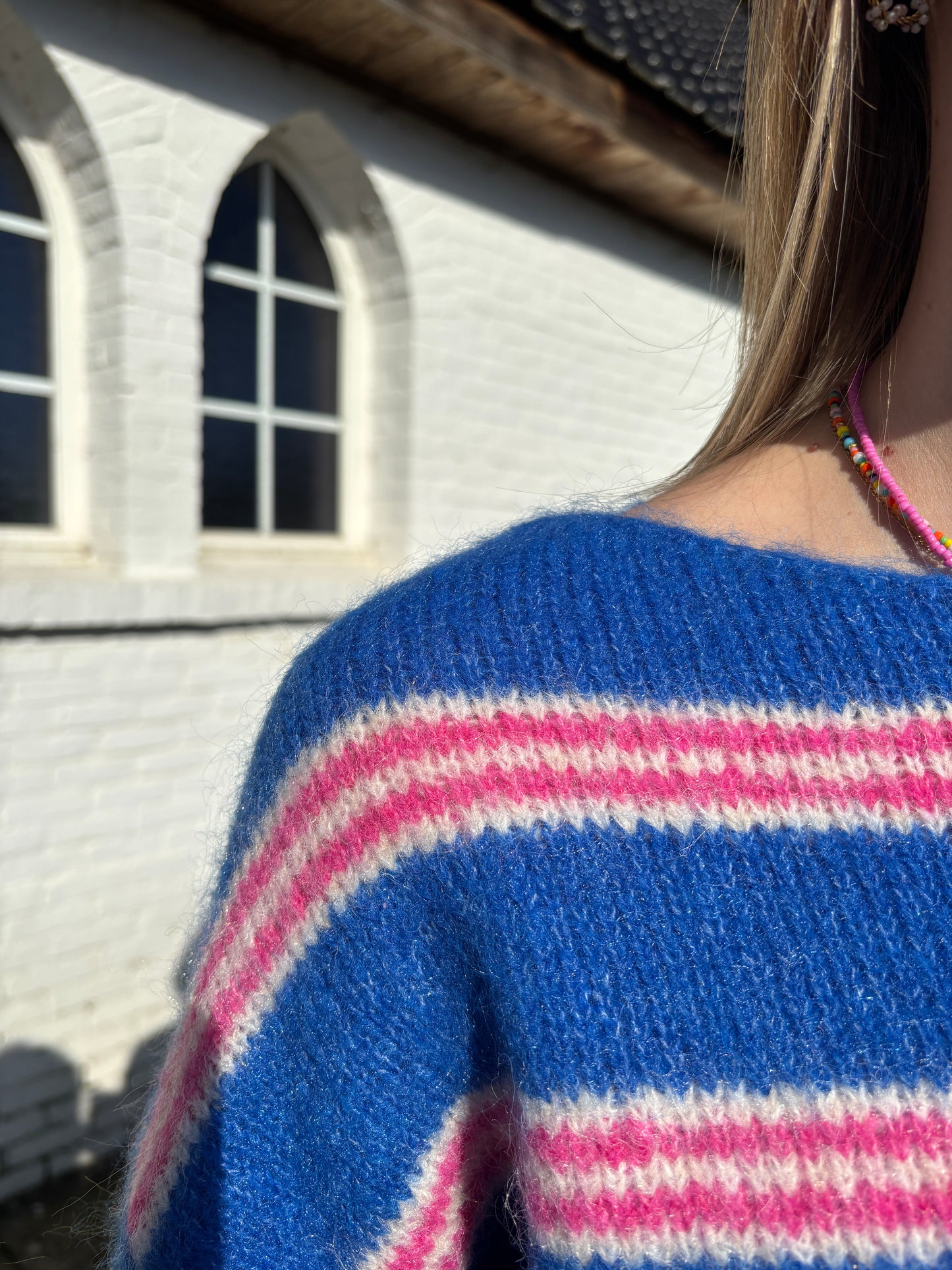 Merel trui - blauw/roze