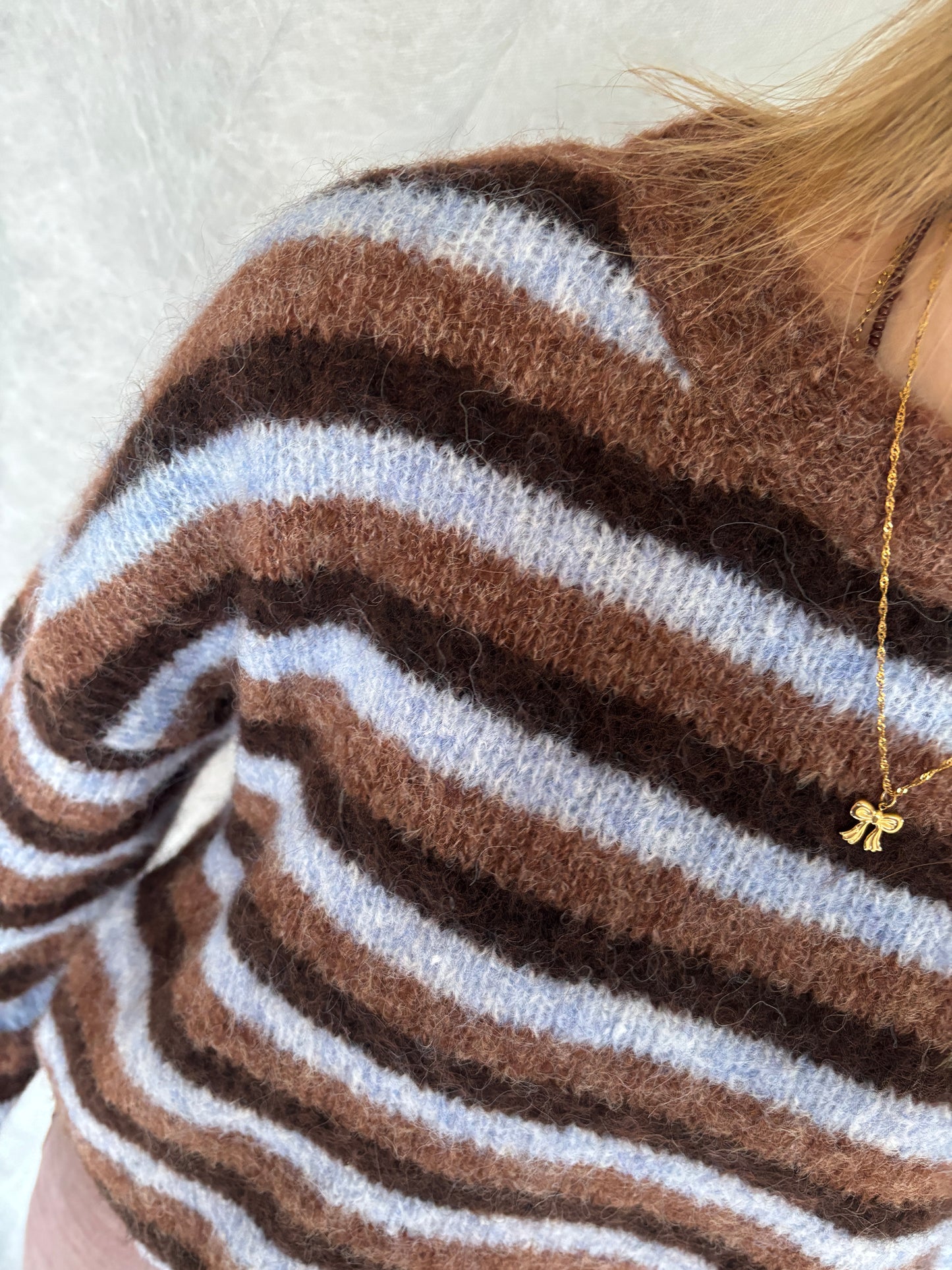 Olivia trui - bruin/blauw