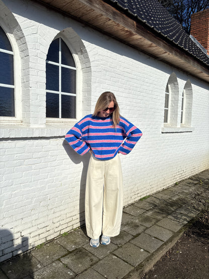 Merel trui - blauw/roze