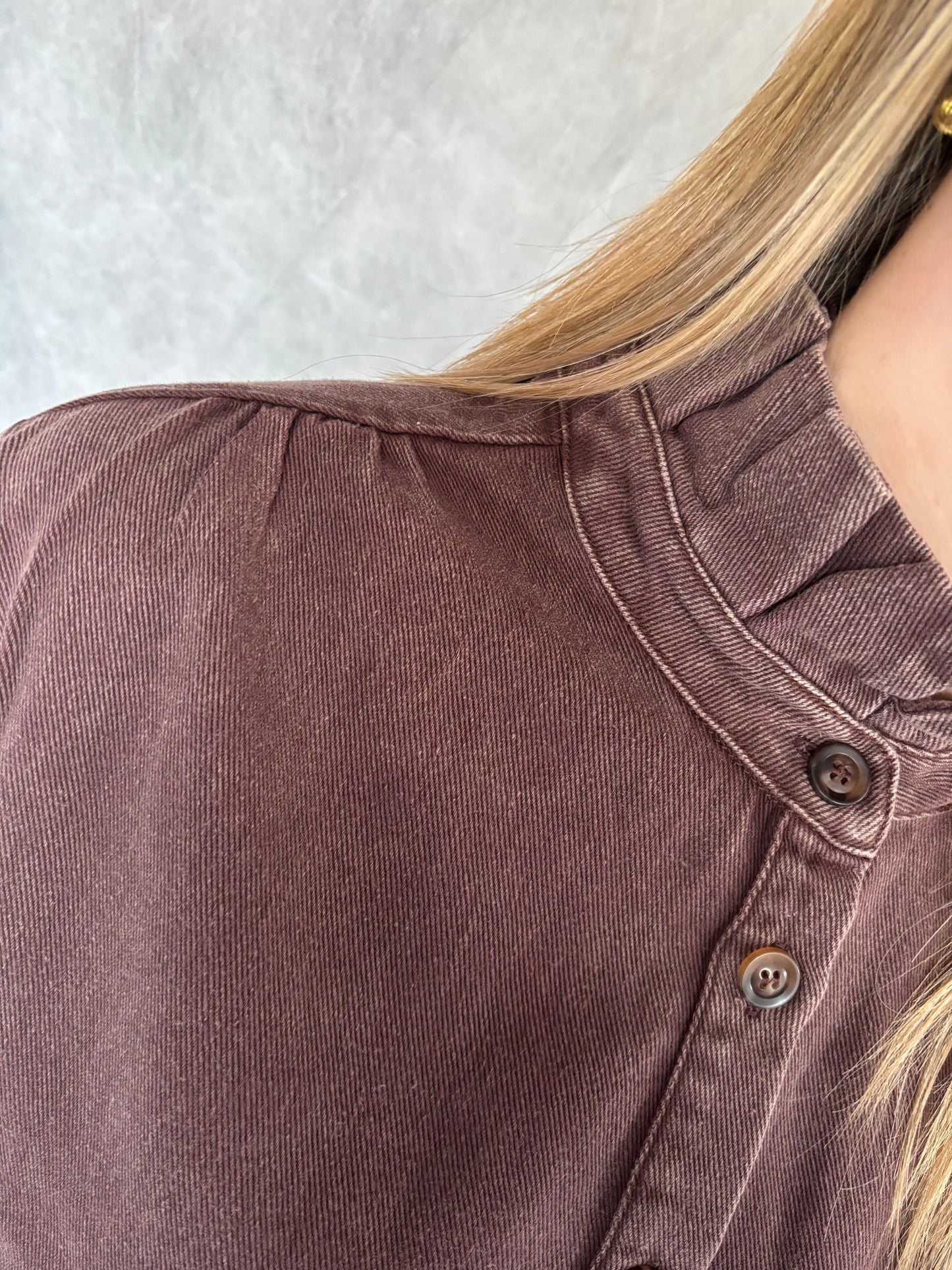 Mila jeanskleed - bruin