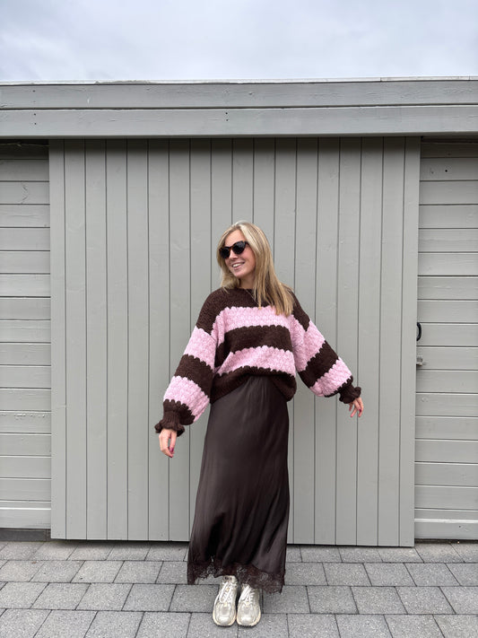 Bea trui - bruin/roze