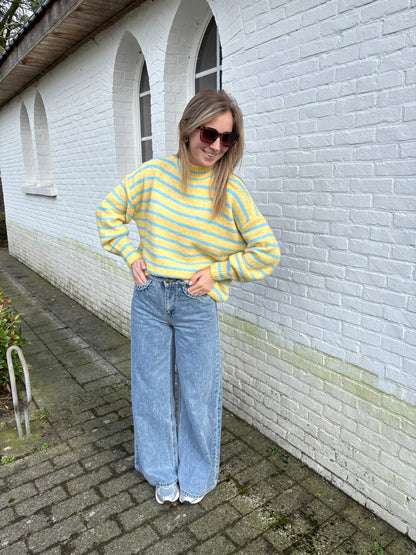 Loena trui - geel/blauw