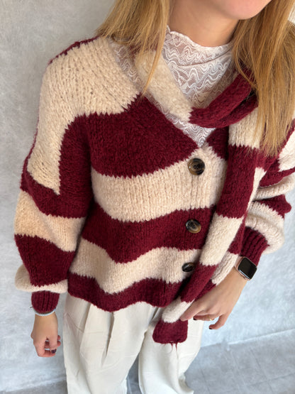 Viv vest + sjaaltje - bordeaux