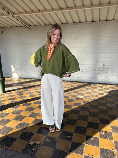 Amelia sjaaltje - groen/oranje