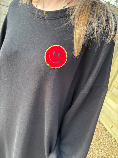 Smile jurk - zwart/rood