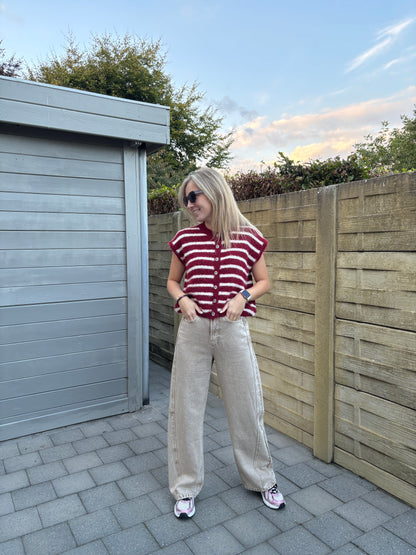 Wide leg jeans - beige