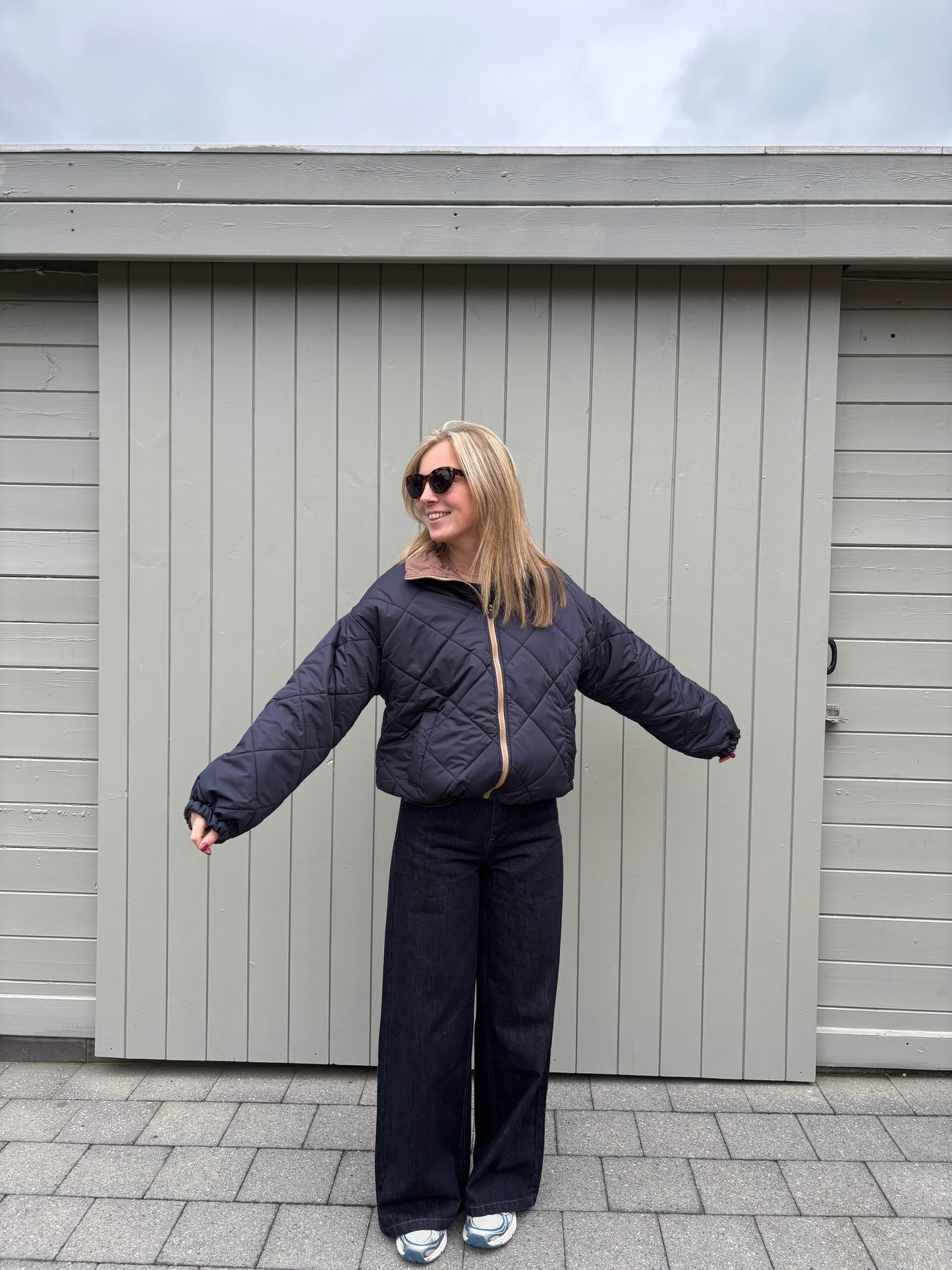 Ester reversible jas - bruin/donkerblauw