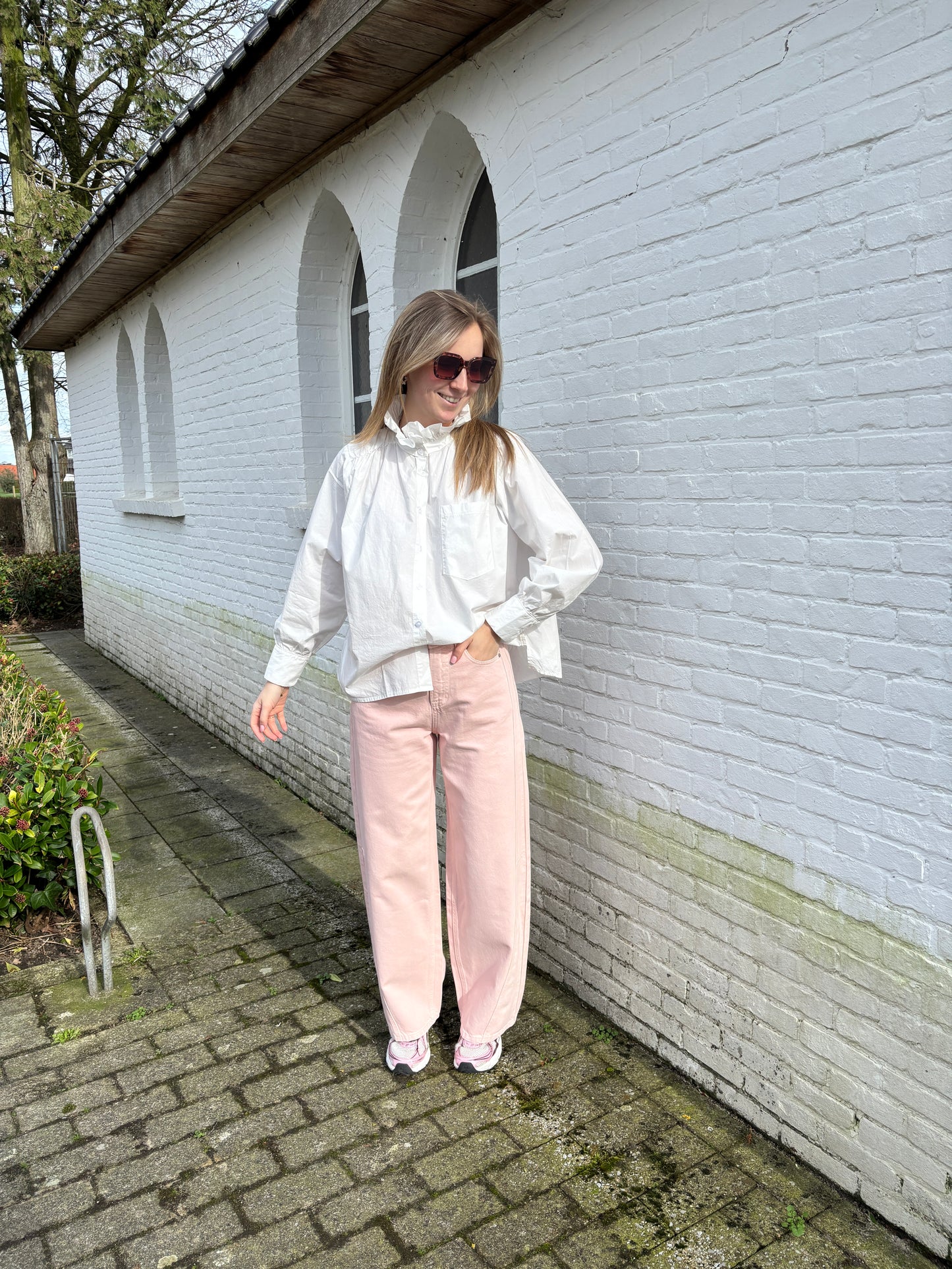 Wide leg jeans - roze