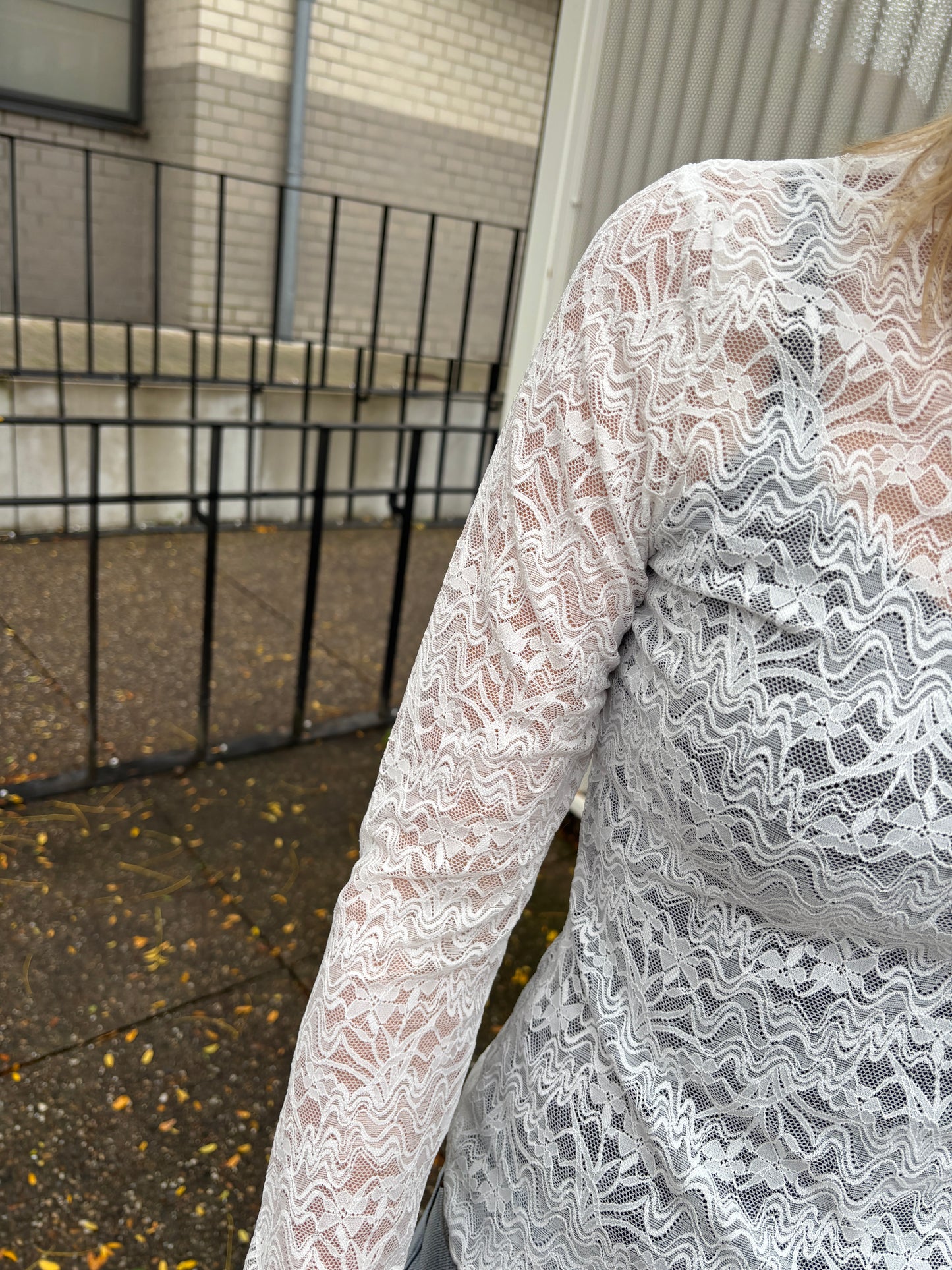 Allis kanten top - wit