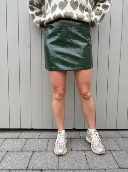 Denise lederen rokje - groen