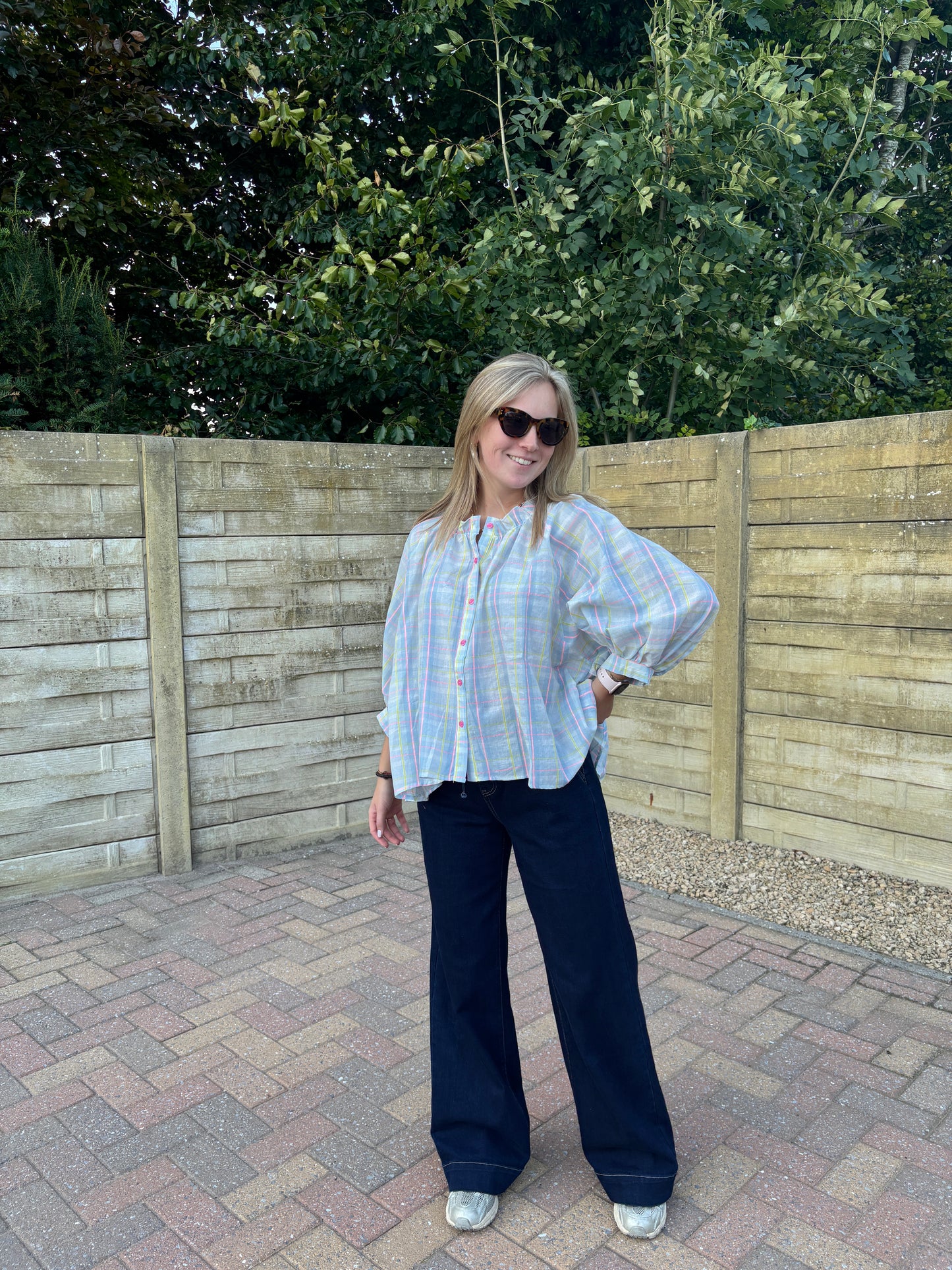 Liva blouse - lichtblauw/multi