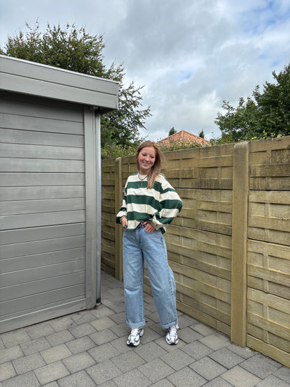 Viv sweater - ecru/groen