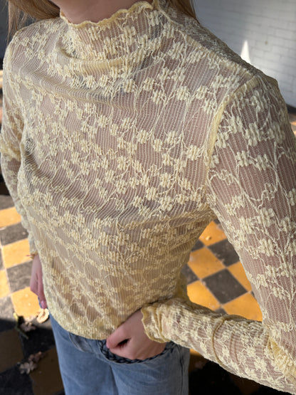 Stella kanten top - geel