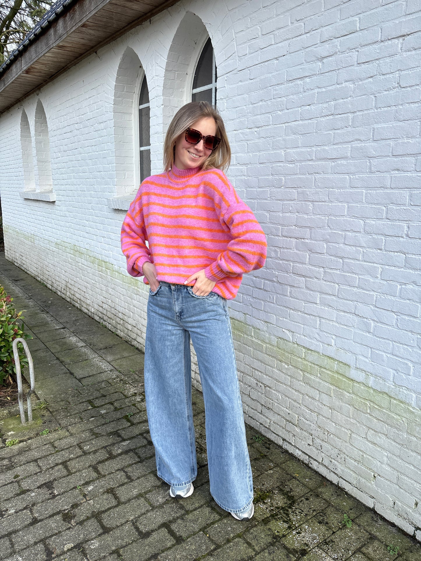 Loena trui - roze/oranje