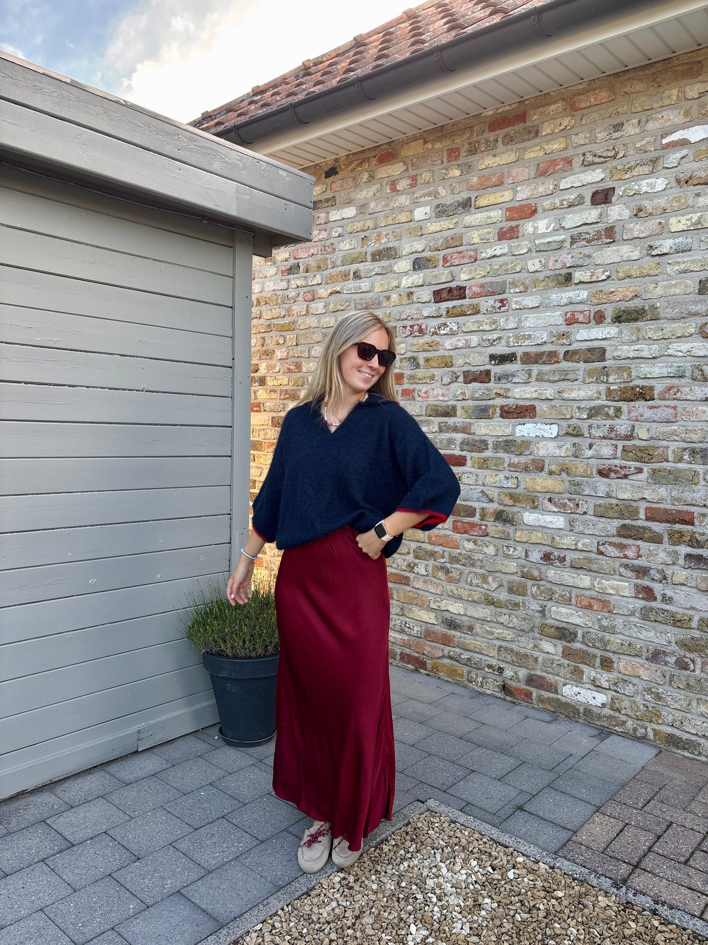 Isa pull - donkerblauw/rood