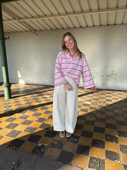 Holly denim pantalon - beige