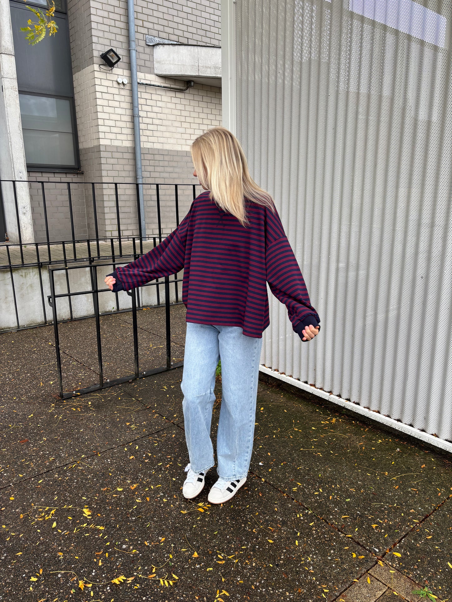 Sammy sweater - bordeaux/donkerblauw