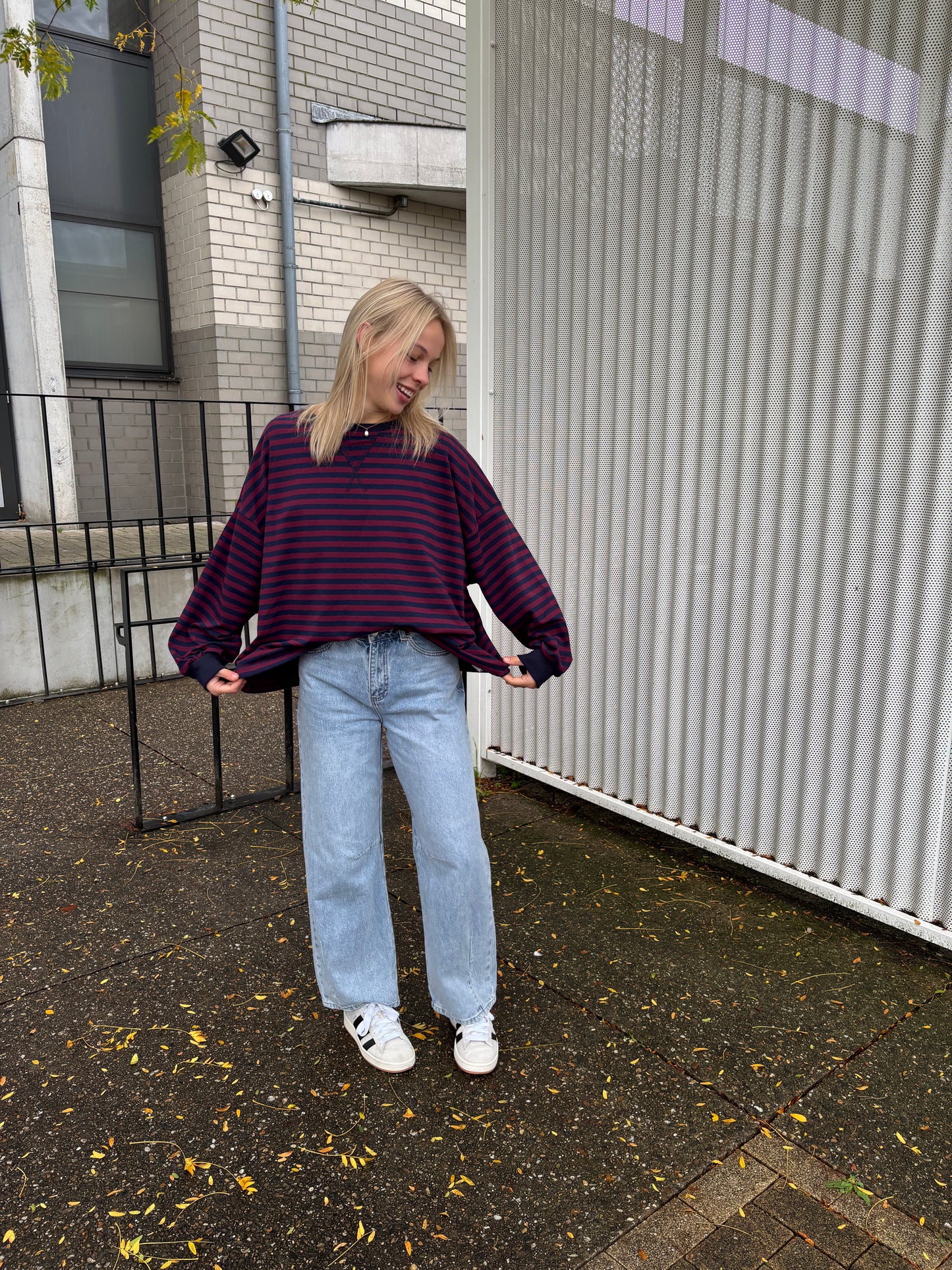 Sammy sweater - bordeaux/donkerblauw