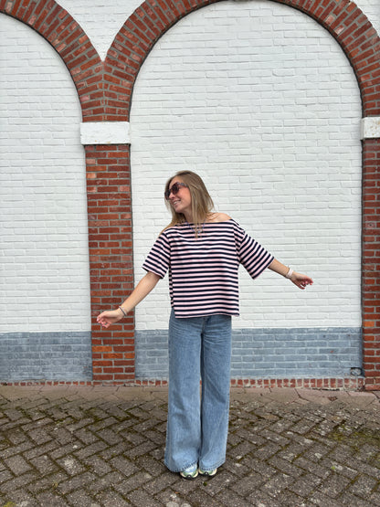 Nena T-shirt - donkerblauw/roze