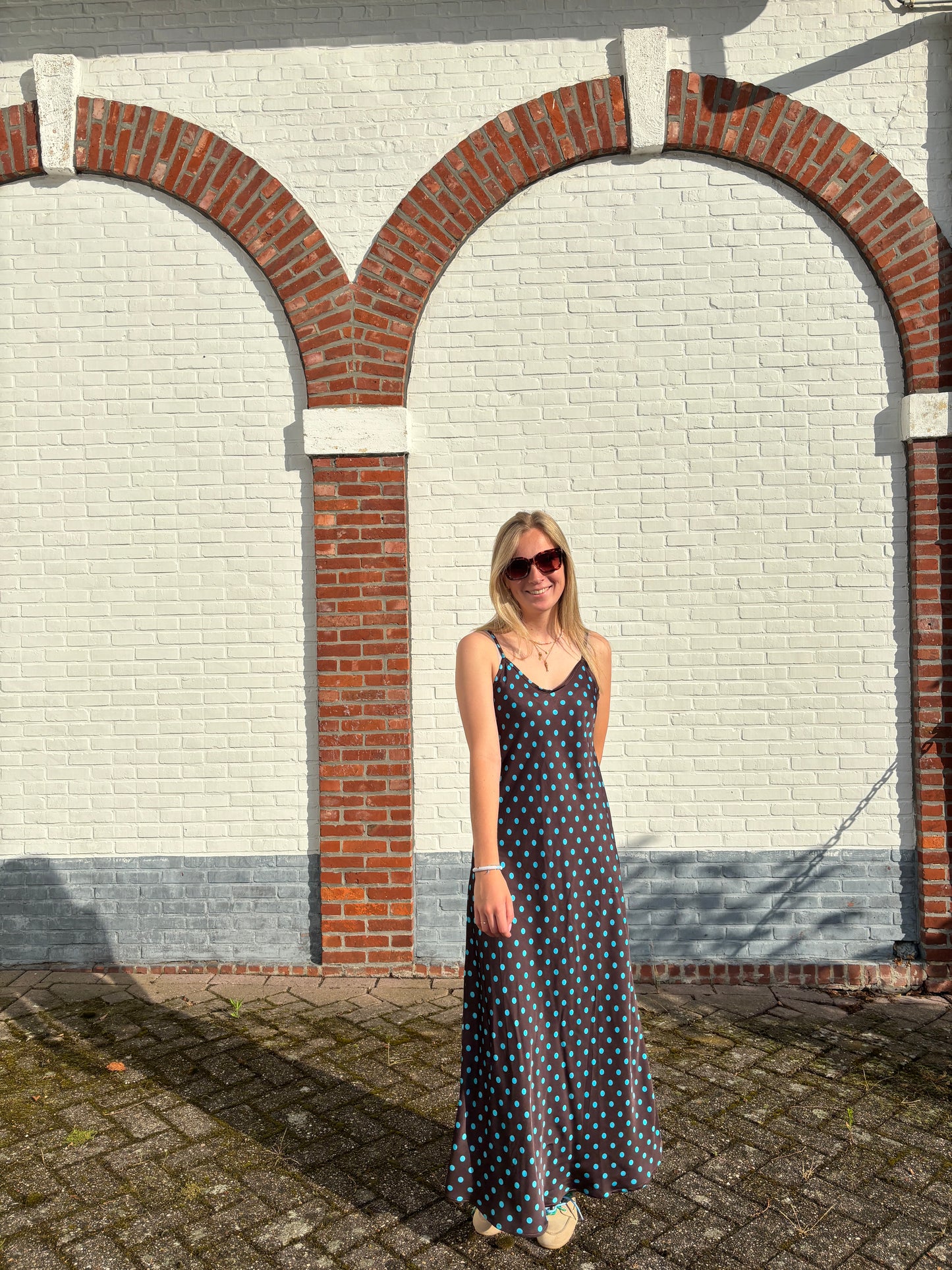 Luna kleed - bruin/blauw
