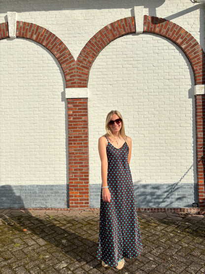 Luna kleed - bruin/blauw