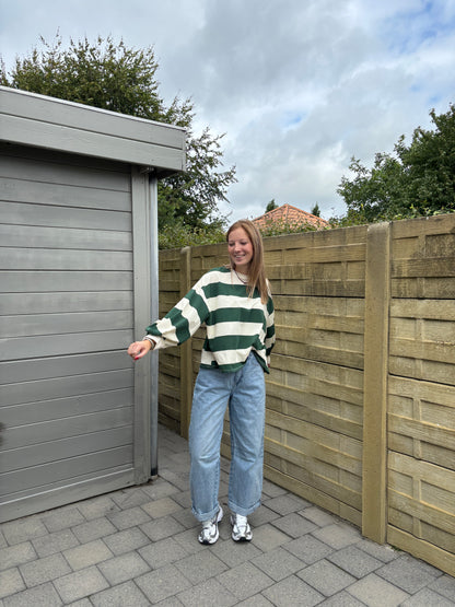 Viv sweater - ecru/groen