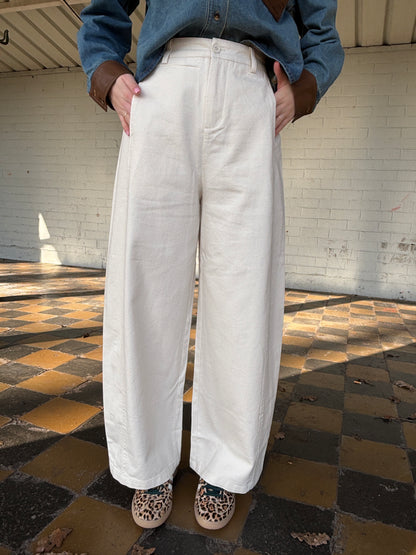 Holly denim pantalon - beige