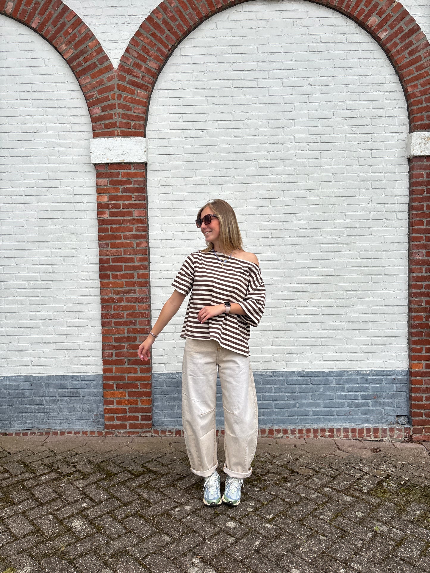 Nena T-shirt - bruin/beige