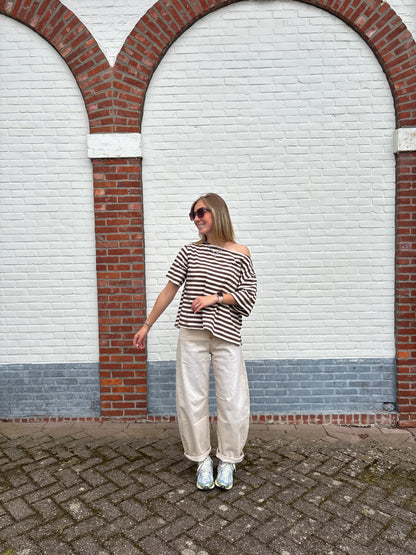 Nena T-shirt - bruin/beige