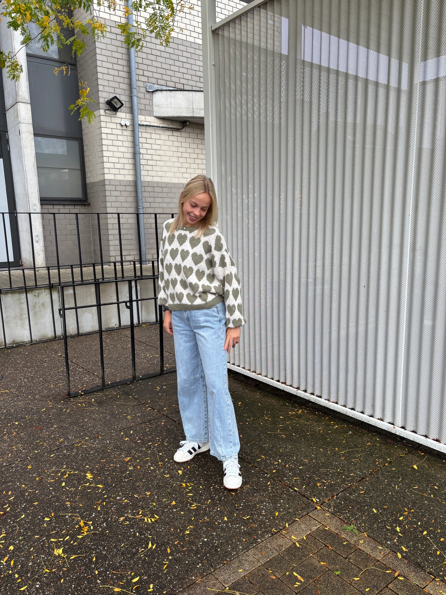 Ella trui - kaki/ecru