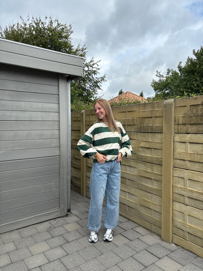 Viv sweater - ecru/groen