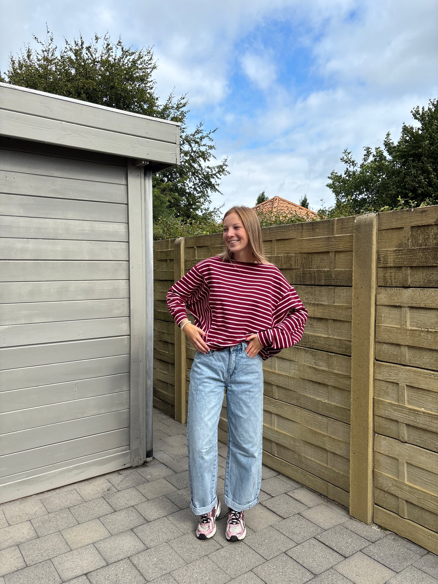 Clair sweater - bordeaux/roze