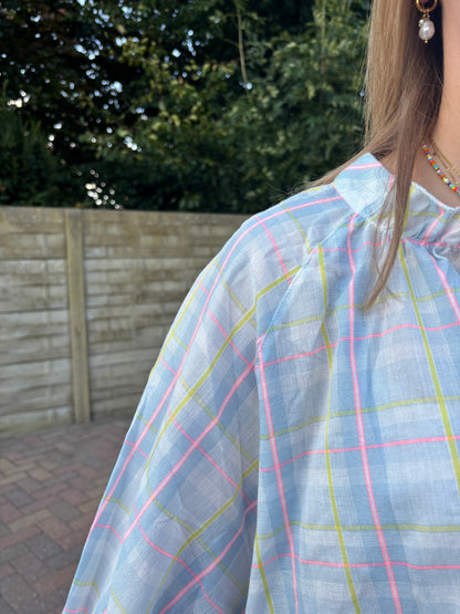 Liva blouse - lichtblauw/multi